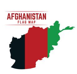 Stylized Afghanistan Flag Map – Country Silhouette with Afghan Flag Design