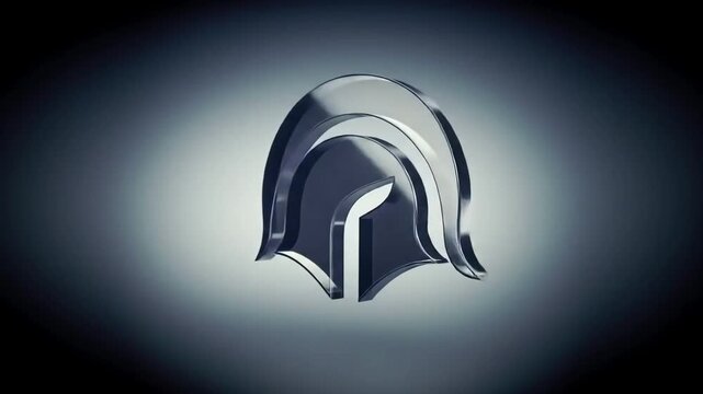 Spartan Logo Animation with Metallic Texture and Bold Style