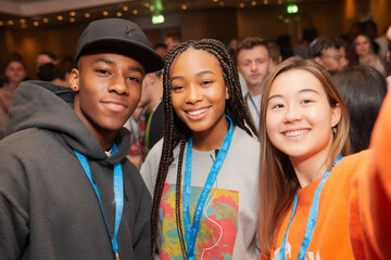 global youth group celebrating cultural exchange