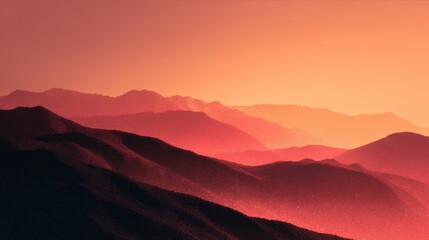Sunrise over a mountain range