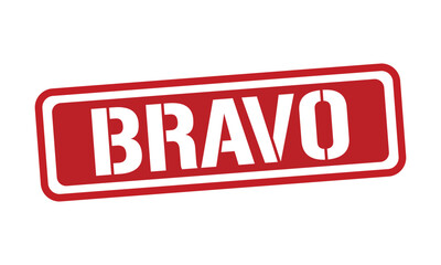 BRAVO red stamp text vector, rubber stamp