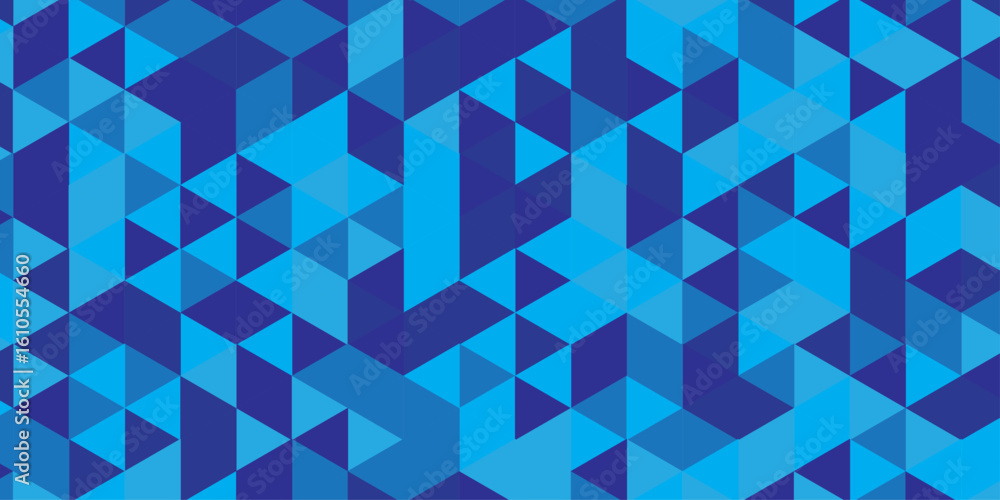 Aufkleber modern triangle mosaic blue background. overlap random vector element. business polygonal texture. a