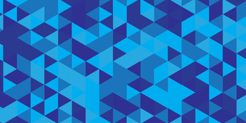 Modern triangle mosaic blue Background. Overlap random vector element. Business polygonal texture. Abstract low polygon Geometric banner wall background. Seamless Abstract polygon.	