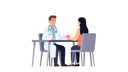 Fototapeta premium Doctor and Patient Consultation in Medical Office. featuring doctor, patient, medical and more, creating a perfect scene. This scene includes elements like healthcare, consultation, clinic.