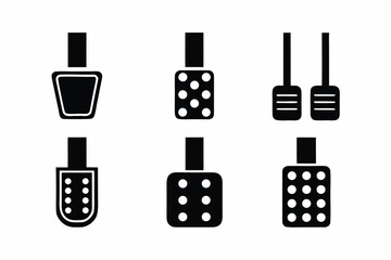 set of Car pedal icon vector silhouette illustration isolated on white background