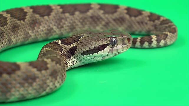 Realistic 3D Saw Scaled Viper Isolated on Green Screen Perfect for Education and Creative Projects