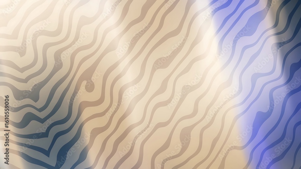 Poster ombre navy copper shine abstract wavy pattern with soft transitions and a calming effect, featuring 