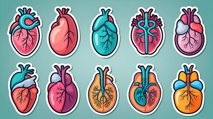 internal human body organs stickers eps10