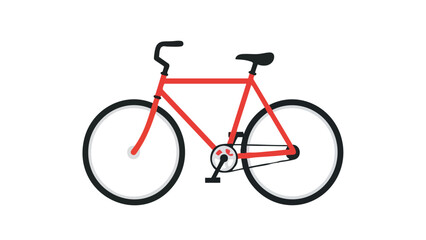 Obraz premium Simple Red Bicycle Illustration on White Background. featuring bicycle, bike, red and more, creating a perfect scene. This scene includes elements like transport, transportation, vehicle.