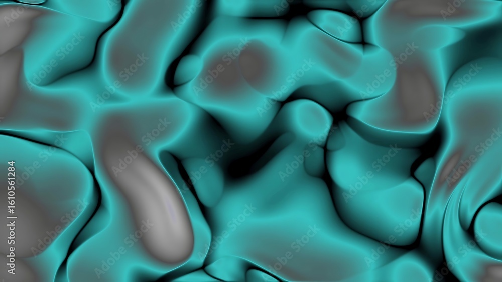 Poster ombre plastic shadow abstract turquoise and gray fluid shapes create a mesmerizing organic pattern w