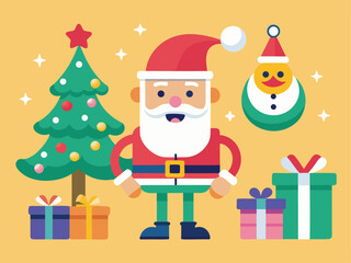 Festive Christmas Tree and Ornament Characters