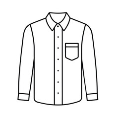 Long-Sleeved Button-Up Shirt Vector, Classic Formal Wear Illustration
