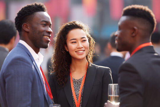 global business professionals networking event diverse group - Powered by Adobe