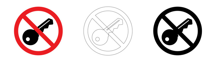 Key use prohibited without lockout tag sign in vector format