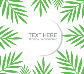 Naklejka premium Tropical Frame Design With Palm Leaves and Blank Space for Text