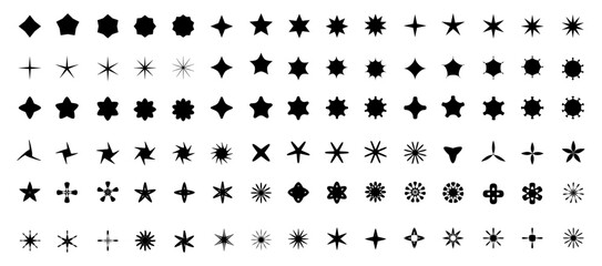 Stars set of 65 black icons. Rating Star icon. Star vector collection. Modern simple stars. Vector illustration.
