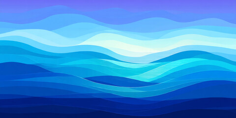 abstract ocean waves layered blue gradient peaceful art