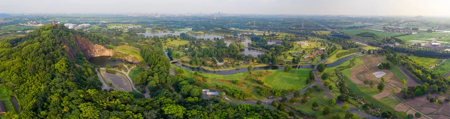Fototapete Rund Shanghai Aerial view of Chenshan Botanical Garden in Shanghai, China  © Weiming