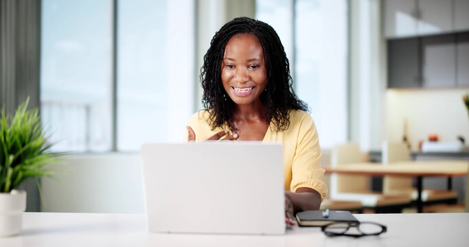 Successful African Woman Managing Virtual Conference Call