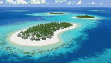 Jungle Chroma The most beautiful island isolated watercolor vector illustration svg