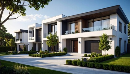 Fototapeta premium Detail of New luxury house and home complex