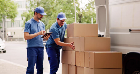 The Professional Mover Unloading Boxes