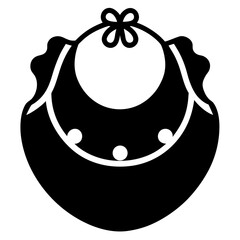 Baby bib vector silhouette illustration isolated on white background