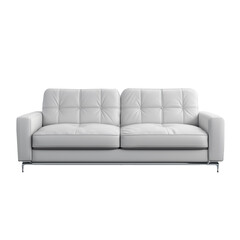Modern white leather sofa front view
