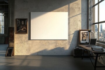 Contemporary artist workspace with natural light