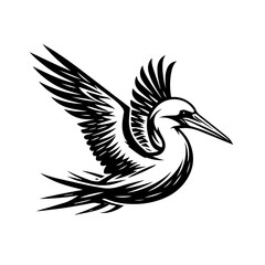 Fototapeta premium A stylized illustration of a seabird in flight