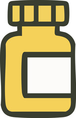 Cartoon Illustration of Medicine Bottle.