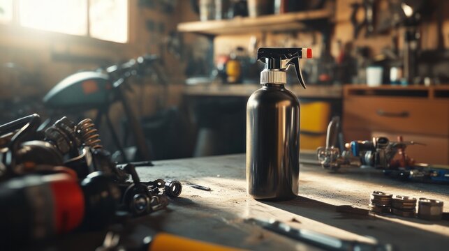 Motorcycle Workshop: Cleaning Supplies and Parts