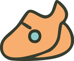Cute Cartoon Orange Climbing Shoe Icon.
