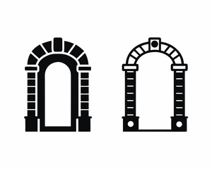Fototapeta premium Archway icon vector silhouette illustration isolated on white background