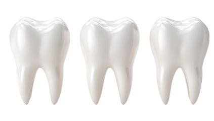 3D-rendered tooth set isolated on a Transparent background PNG