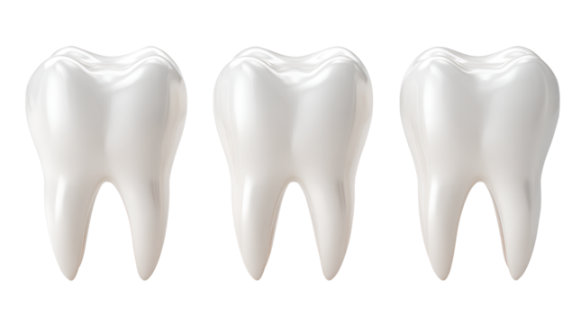 3D-rendered tooth set isolated on a Transparent background PNG