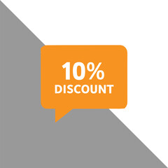 Orange 10% Discount Speech Bubble – Promotional Label for Marketing and E-commerce Design

