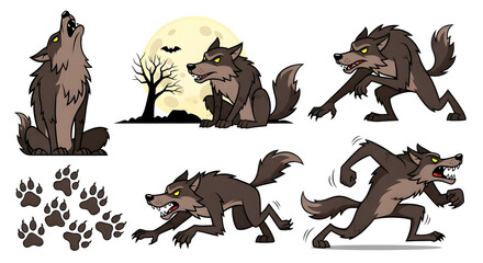 Dynamic Werewolf Cartoon Character Mascot