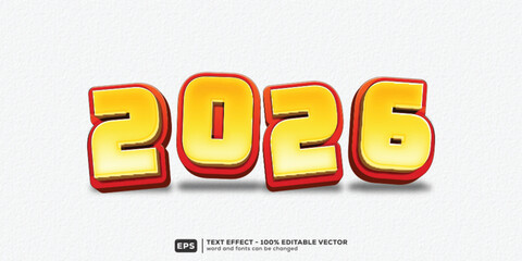 2026 3D Cartoon Editable Text Effect | Premium Font Template