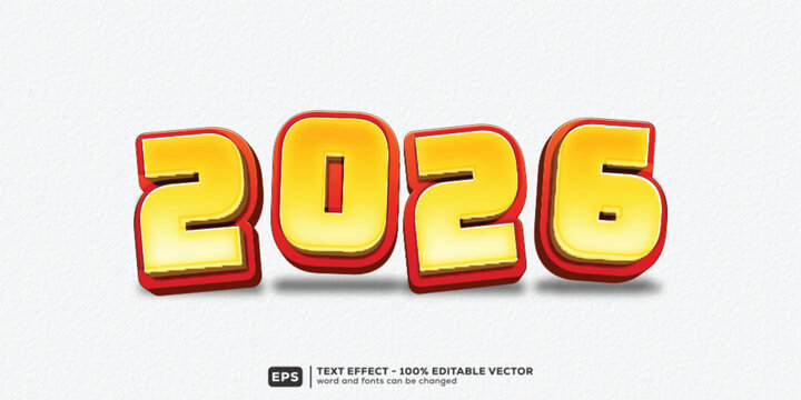 2026 3D Cartoon Editable Text Effect | Premium Font Template