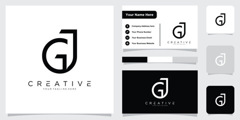 Initial GJ or JG  Logo Design Vector Template