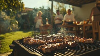 Backyard BBQ grilling summer feast.