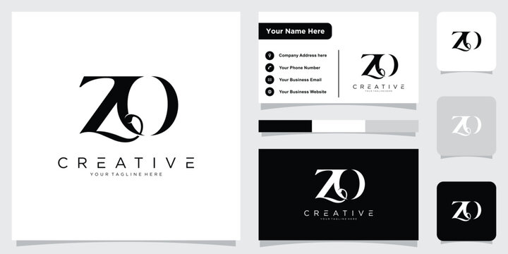 Initial ZO letter logo design vector template