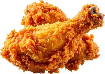 3D fried chicken icon isolated on transparent background. PNG
