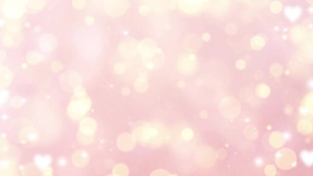 ピンク　キラキラ　ループ動画　光る　抽象的　おしゃれ　淡い　上品　ファンタジー　玉ボケ　パーティクル　Sparkling pink glitter.Abstract star light.Valentine's Day, Christmas, Mother's Day,wedding.Loop video.