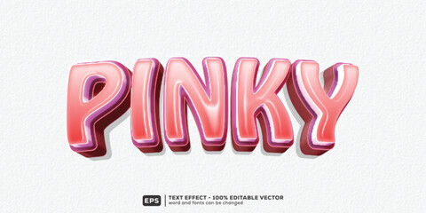 Pinky 3D Cartoon Editable Text Effect | Premium Font Template