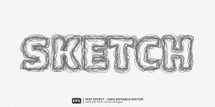 Sketch 3D Cartoon Editable Text Effect | Premium Font Template
