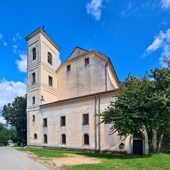 Klaster, Nova Bytrice, Jindrichuv Hradec, Jihocesky kraj, Czechia - August 31 2023: The dilapidated...