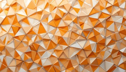  Abstract Orange and White Triangle Mosaic Pattern