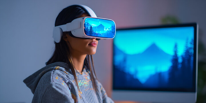 freelancer giving virtual tour from desktop